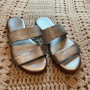 Cole Haan Silver Double Strap Findra II Sandals Size 5 Like New